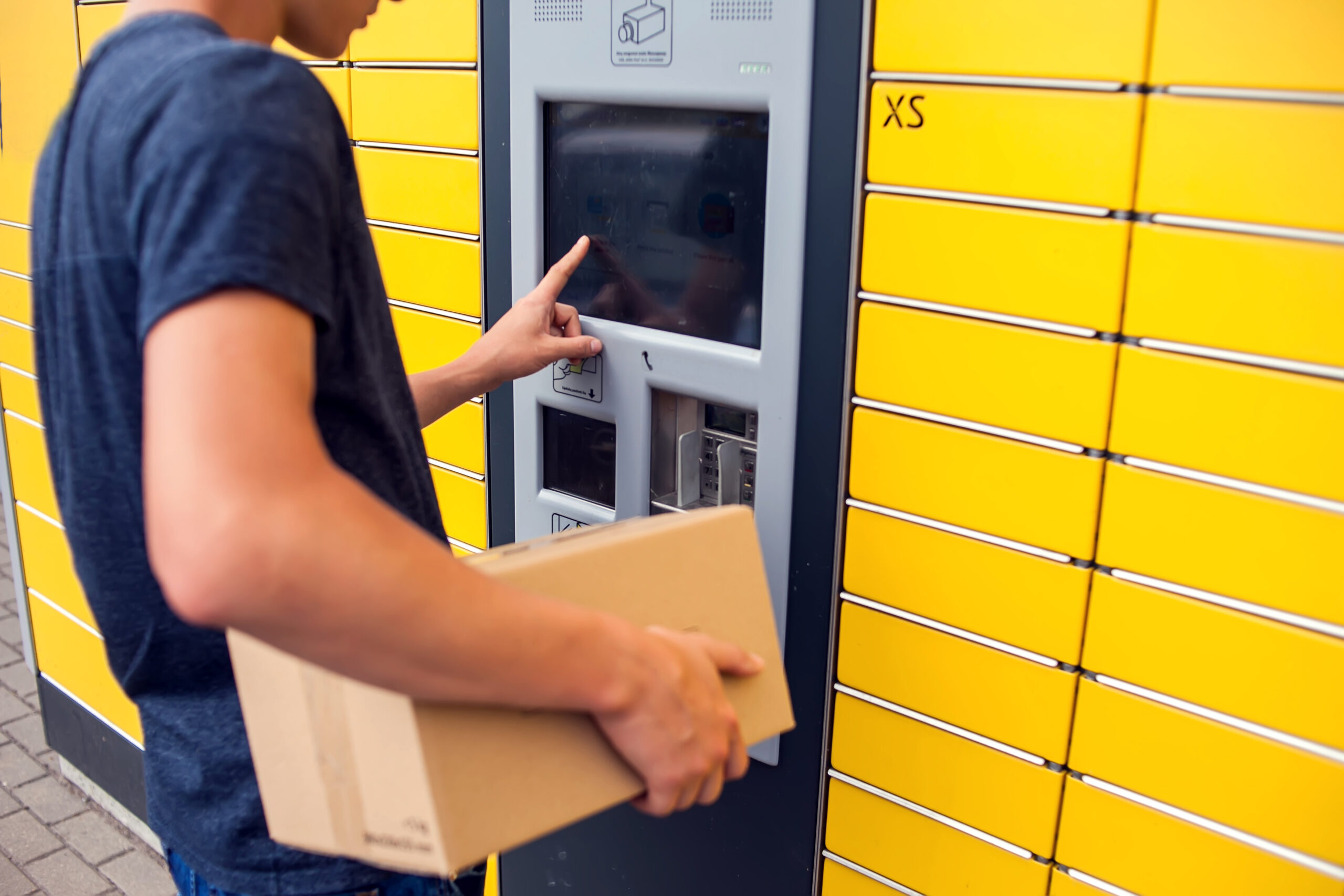 Client using automated self service post terminal machine