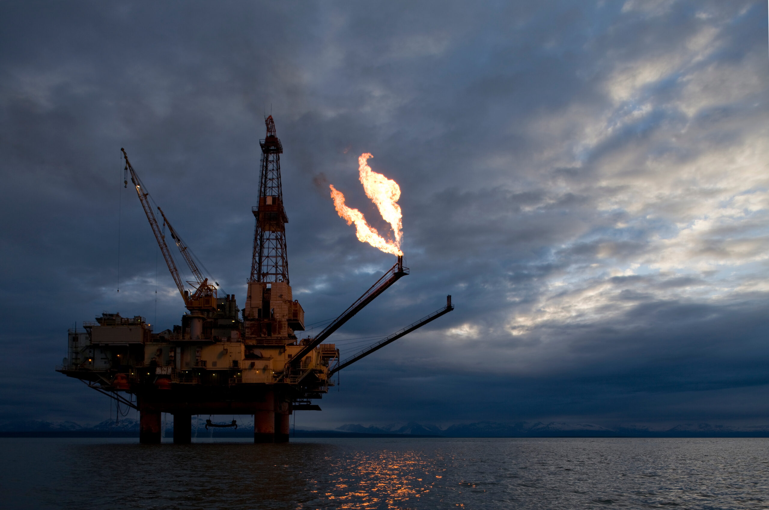 offshore oil rig at Cook Inlet, Alaska