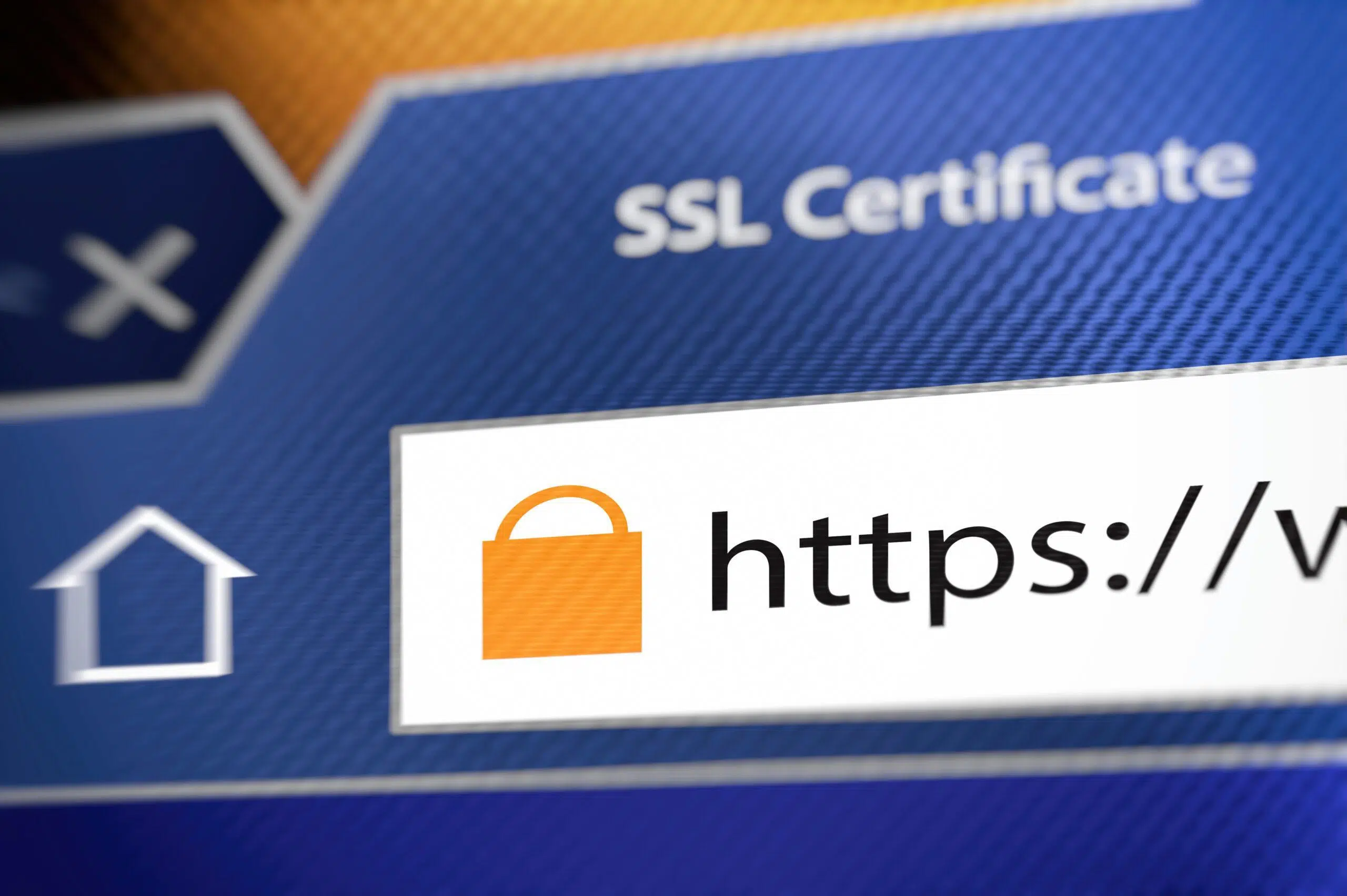 Browser window showing lock icon during SSL connection