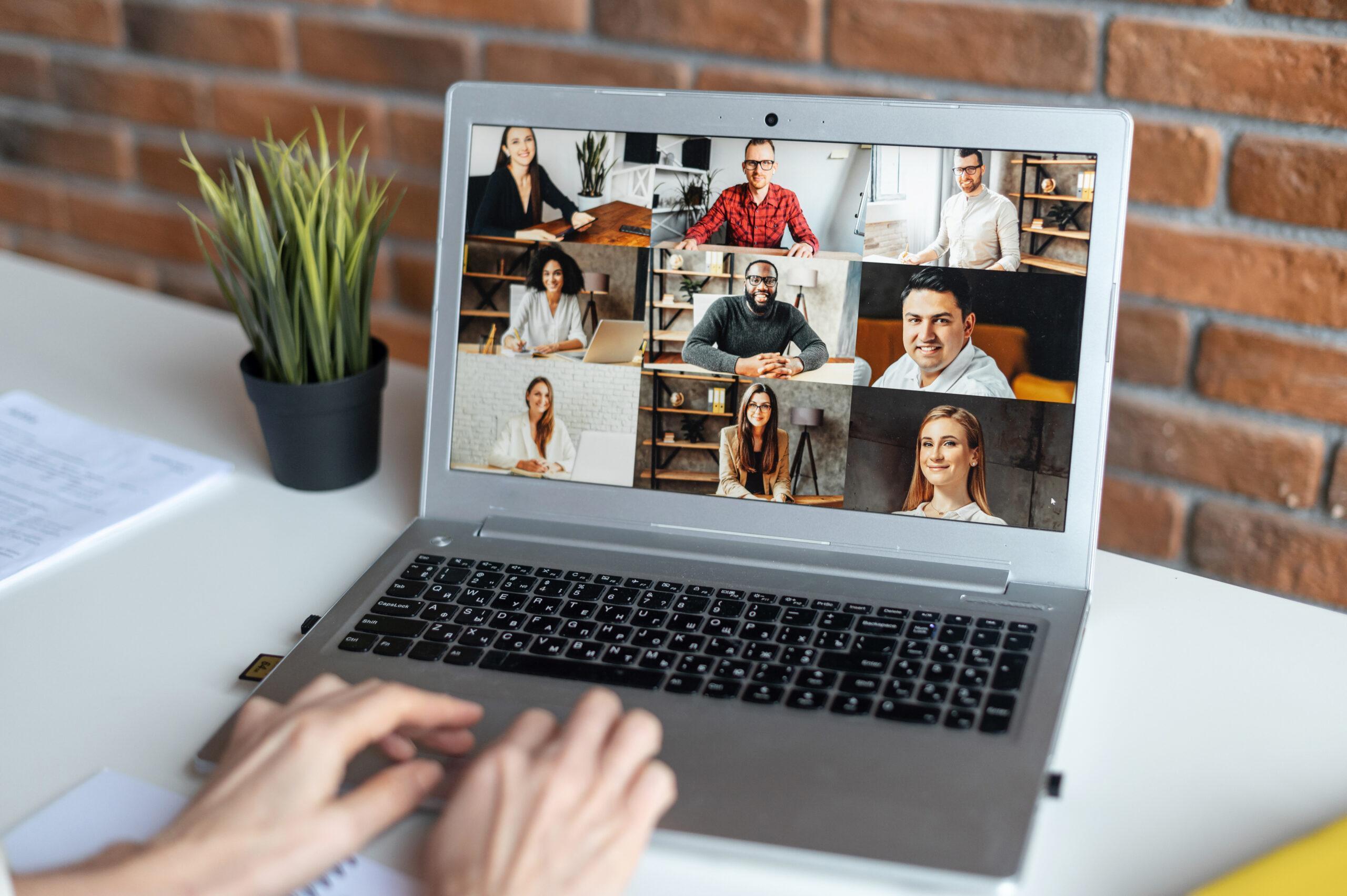 Close-up of a laptop desktop with people profiles