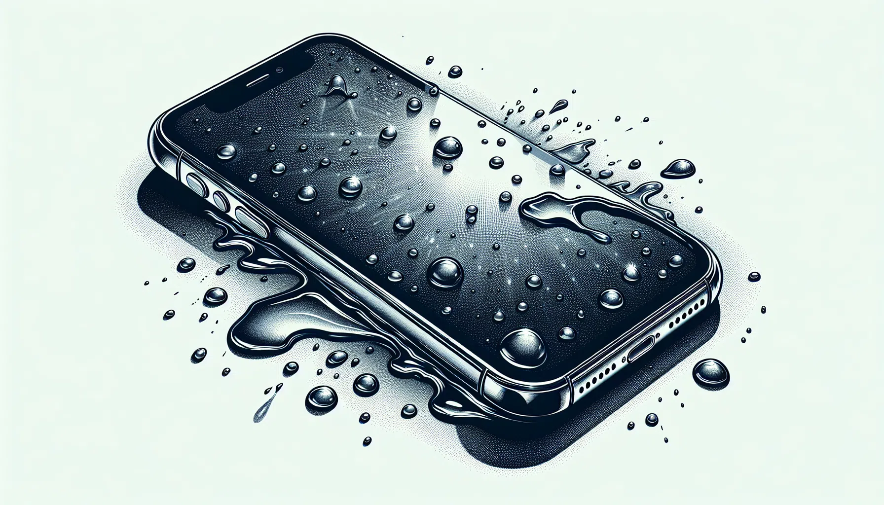 iPhone with water drops
