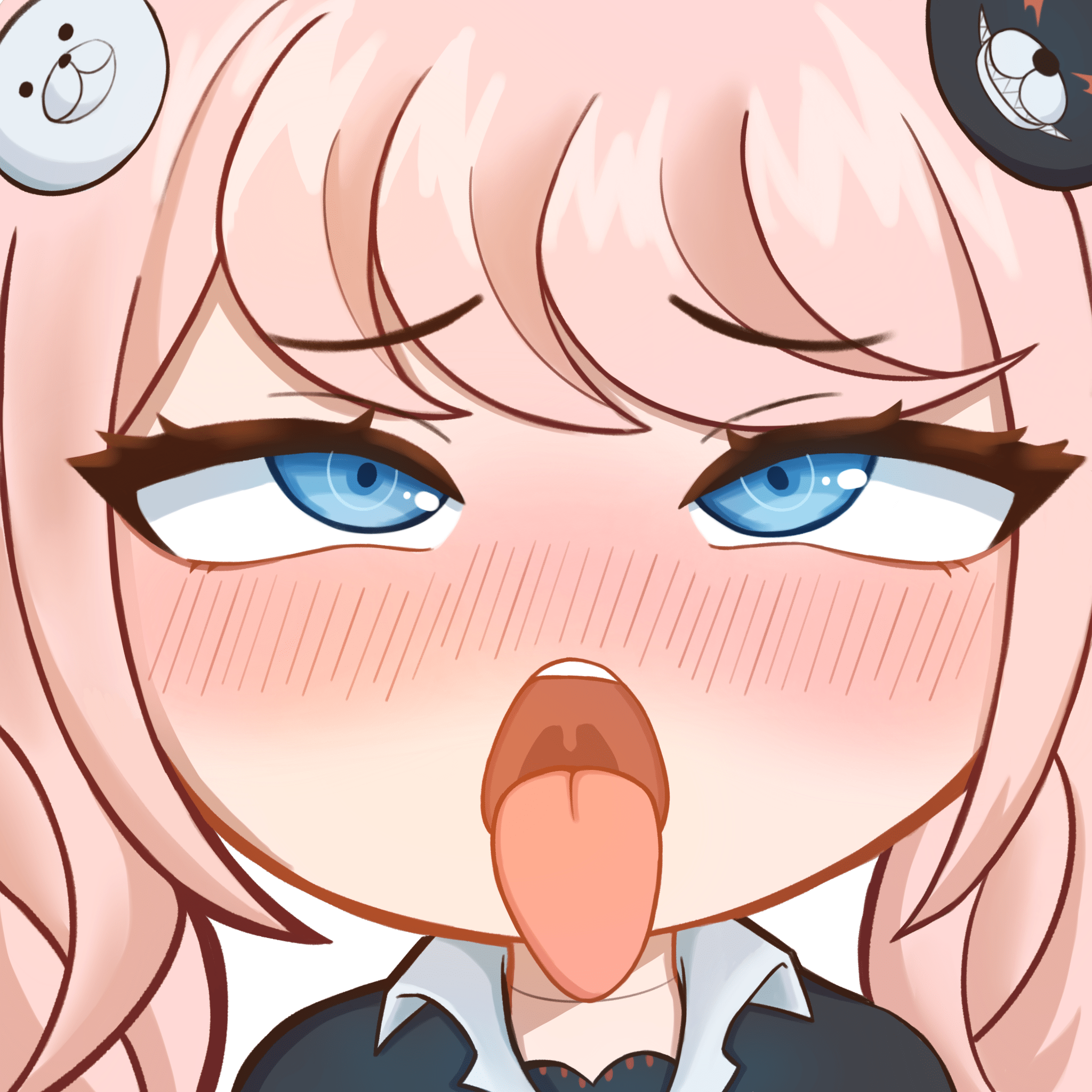 anime girl with ahegao expression