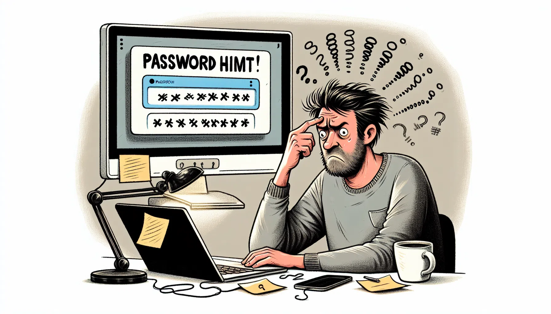 Person trying to recall a forgotten password