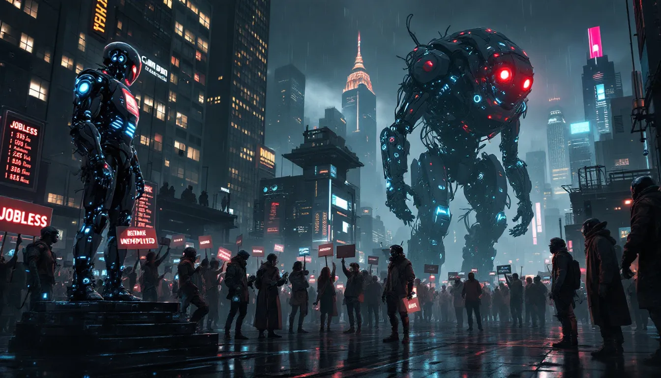 A visual representation of the economic impact of AI job replacement.