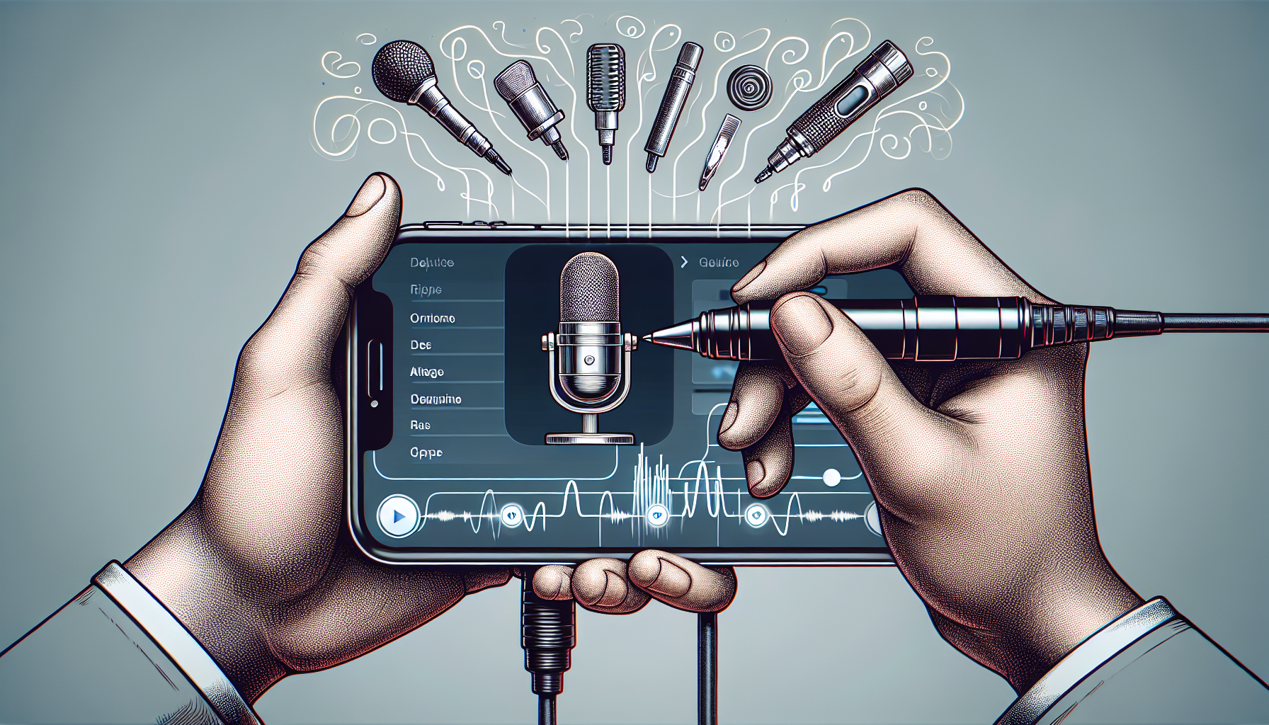 Illustration showing tips for optimizing iPhone microphone performance
