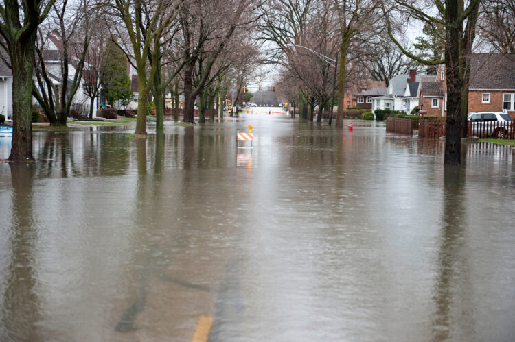 flooded roadway outdoors