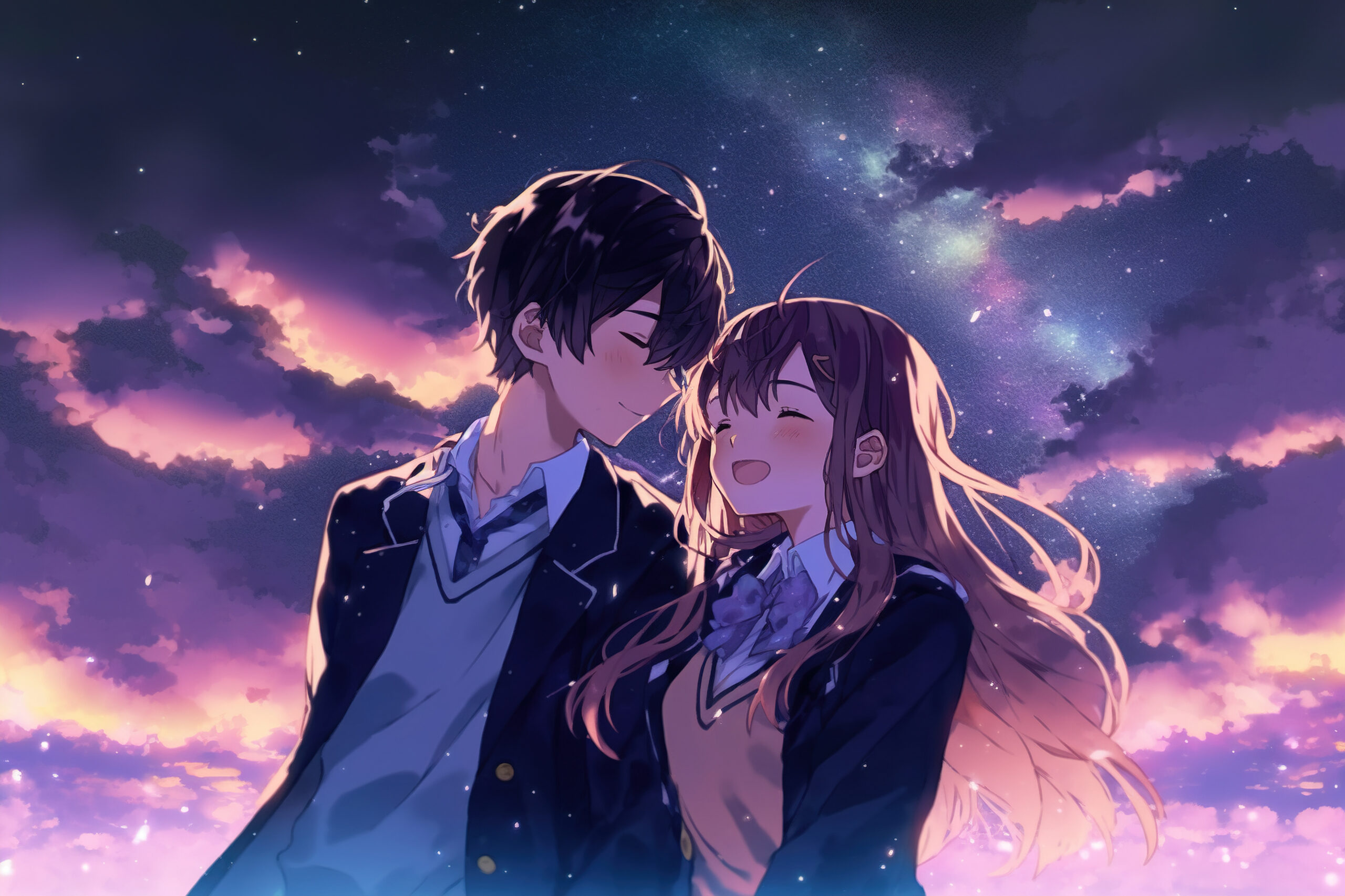 cute anime couple in love