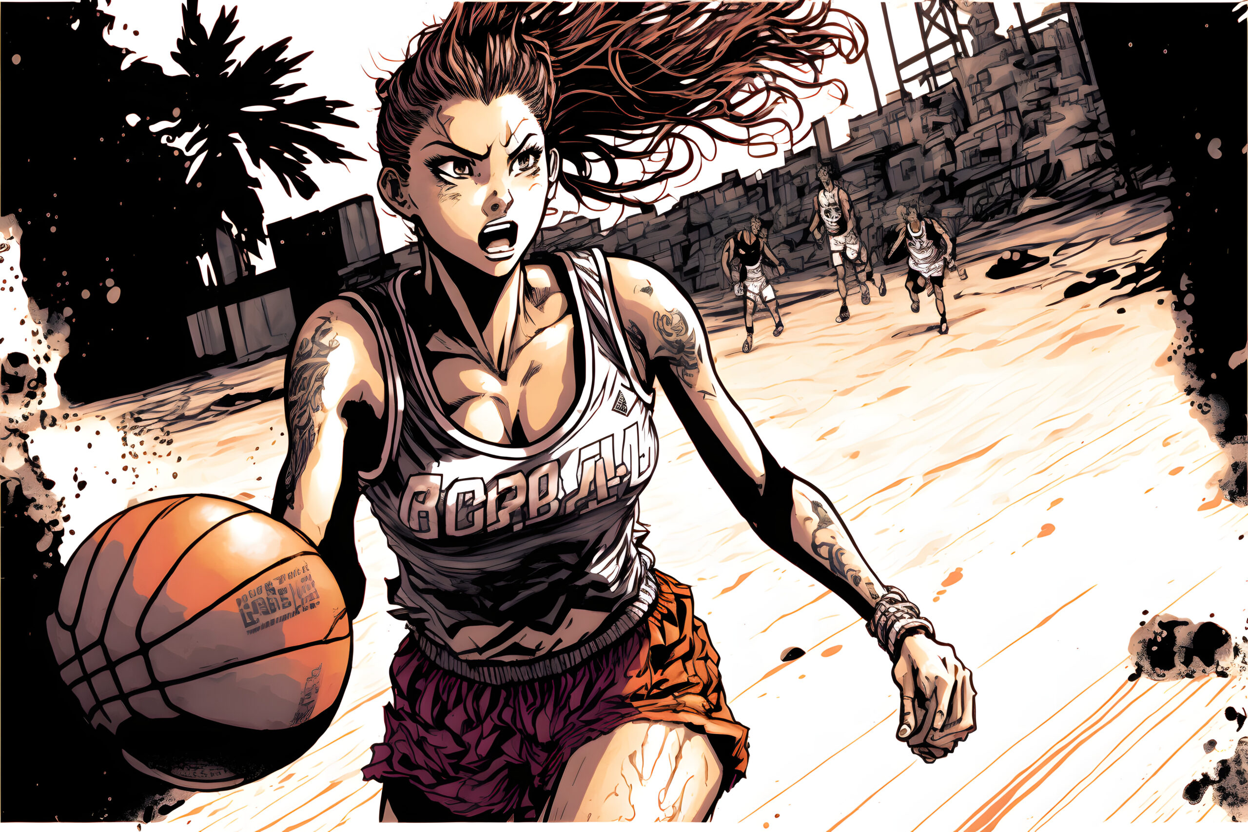 female anime basketball player 