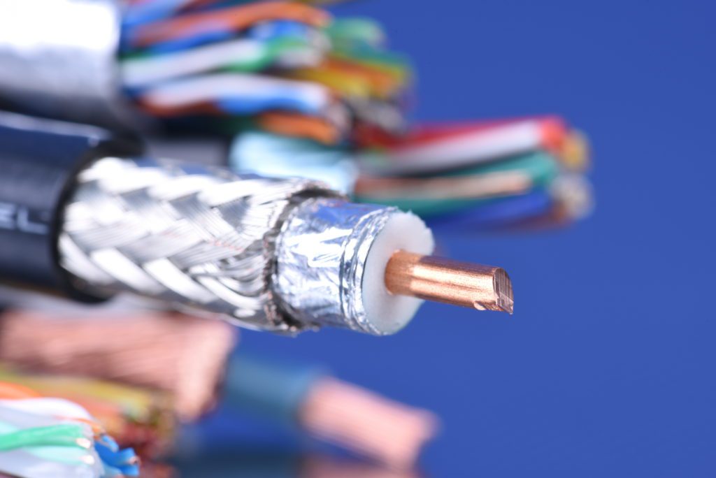 Coaxial cable close-up.