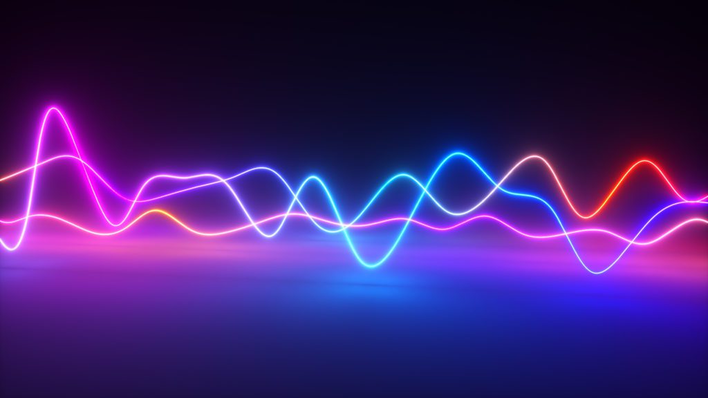 Colorful neon signal waves concept.