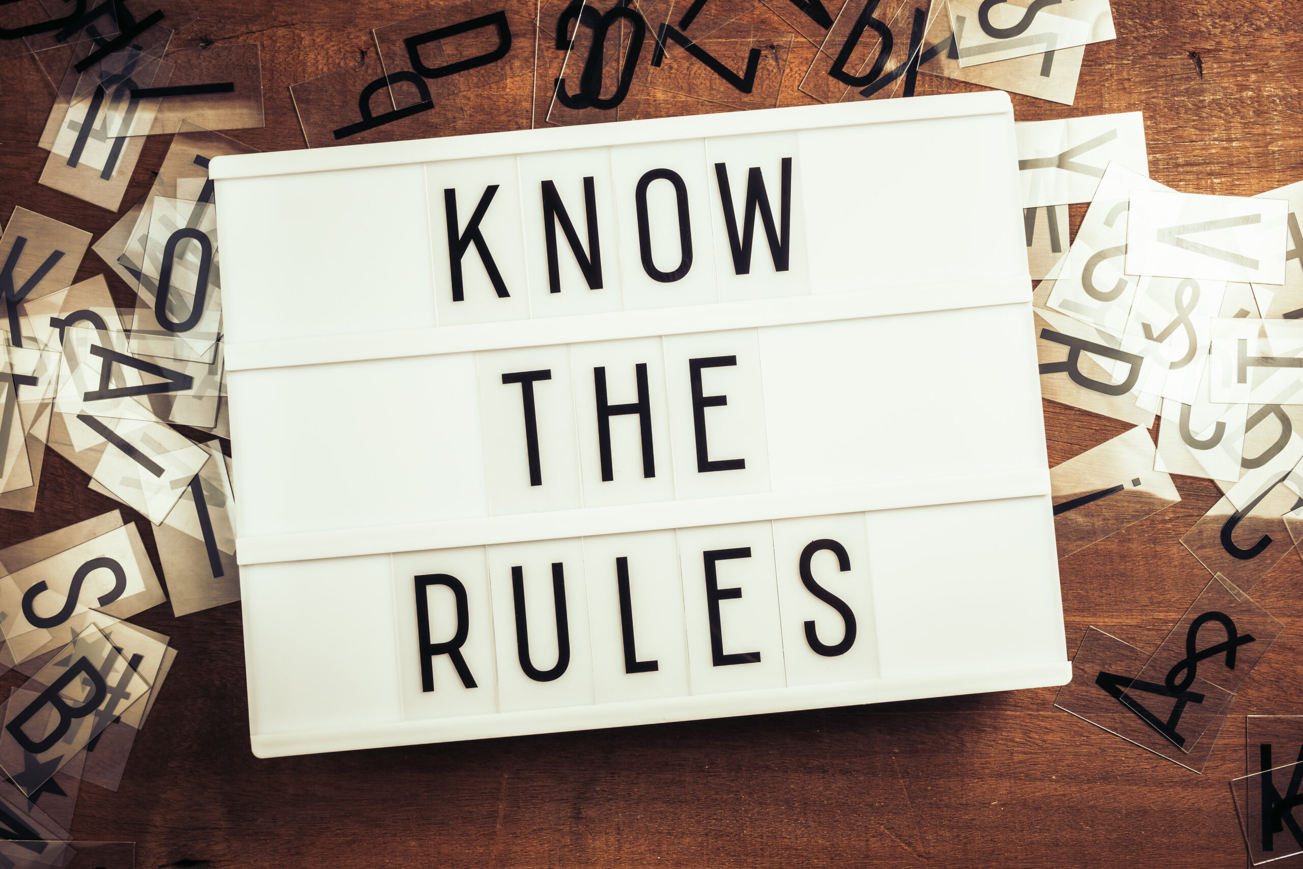 Know The Rules Text on Lightbox