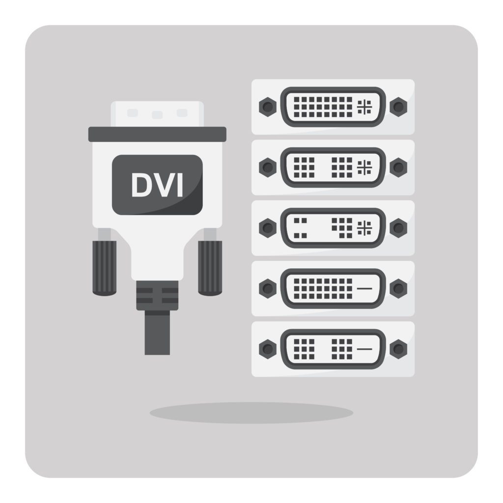 Vector of flat icon, DVI connector on isolated background