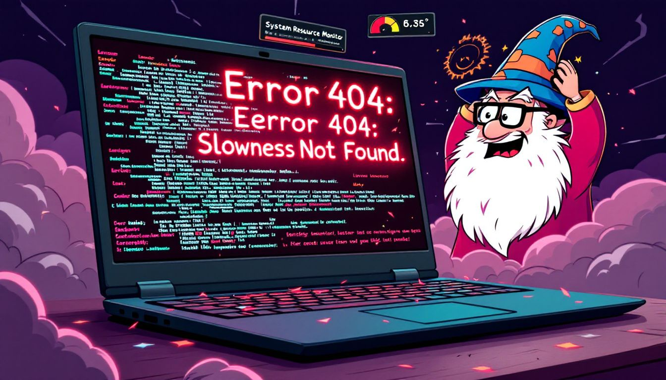 A Lenovo laptop displaying performance issues, representing why is my lenovo so slow.