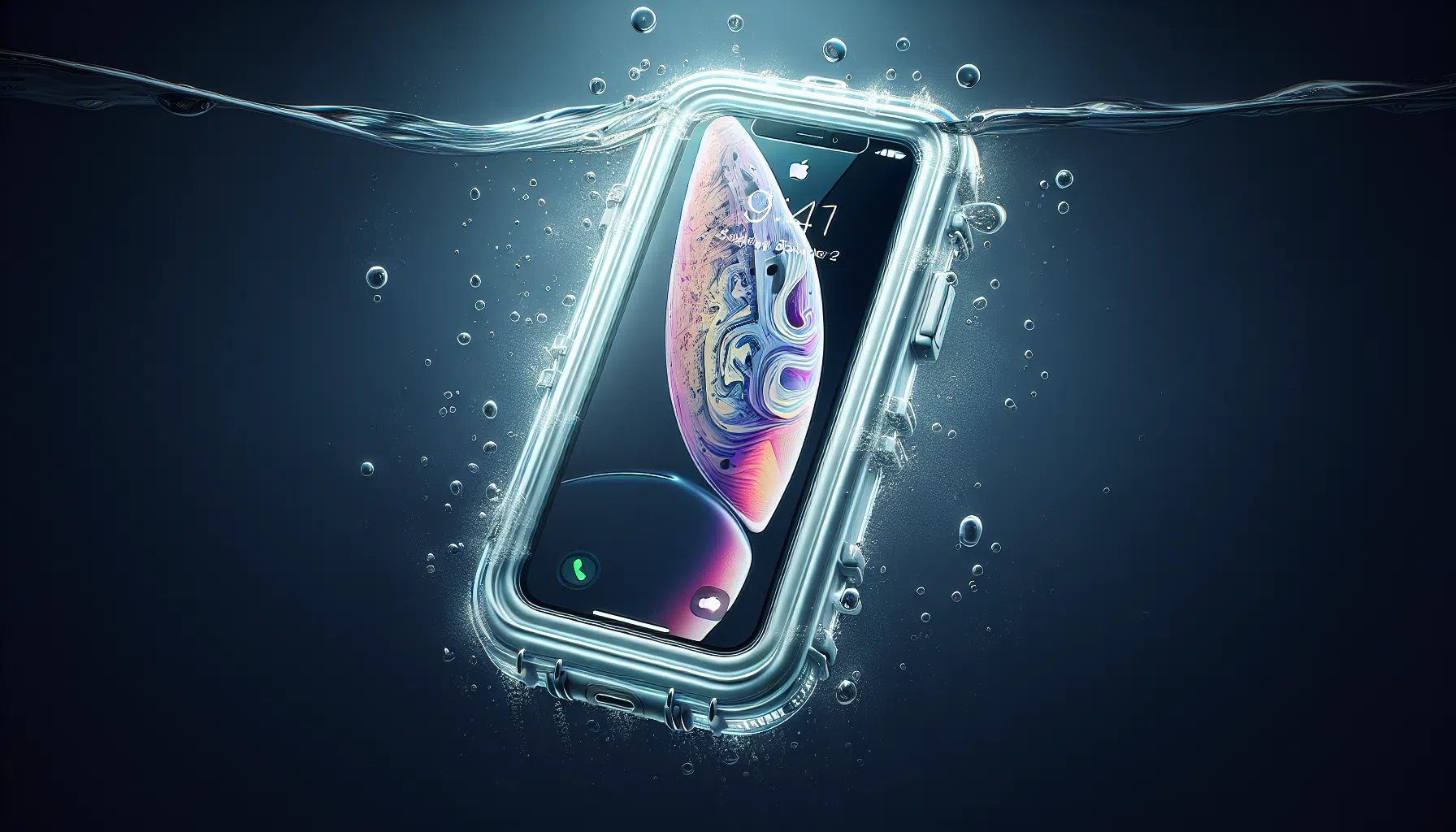 iPhone in a waterproof case