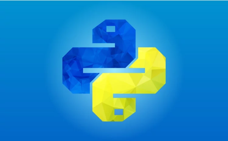 Polygon art logo of the programming language Python.