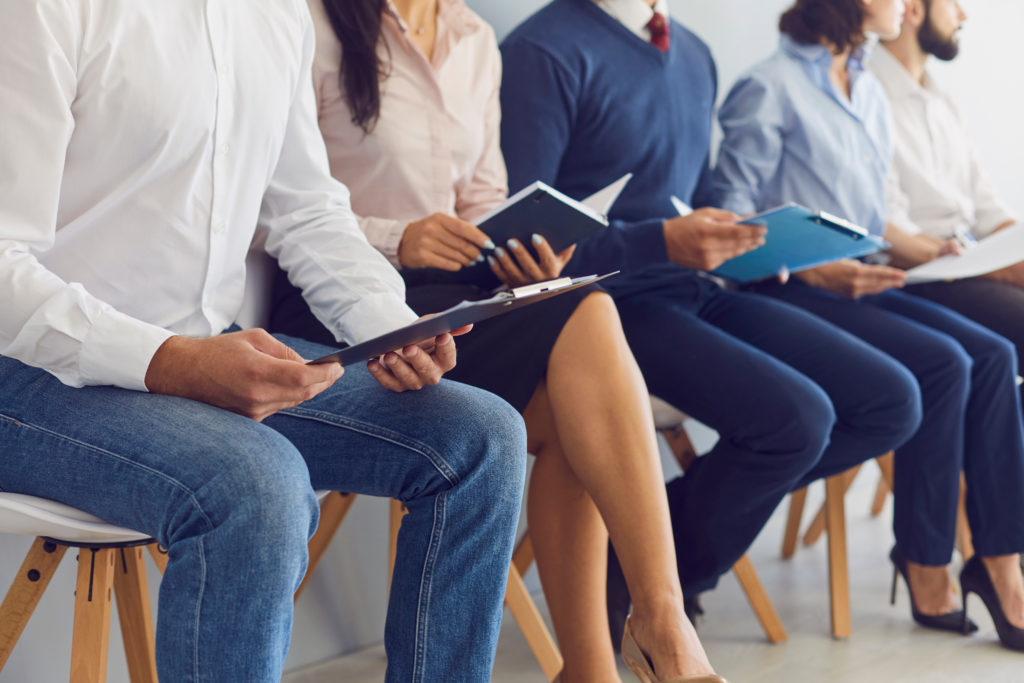 Job candidates waiting for their interview.