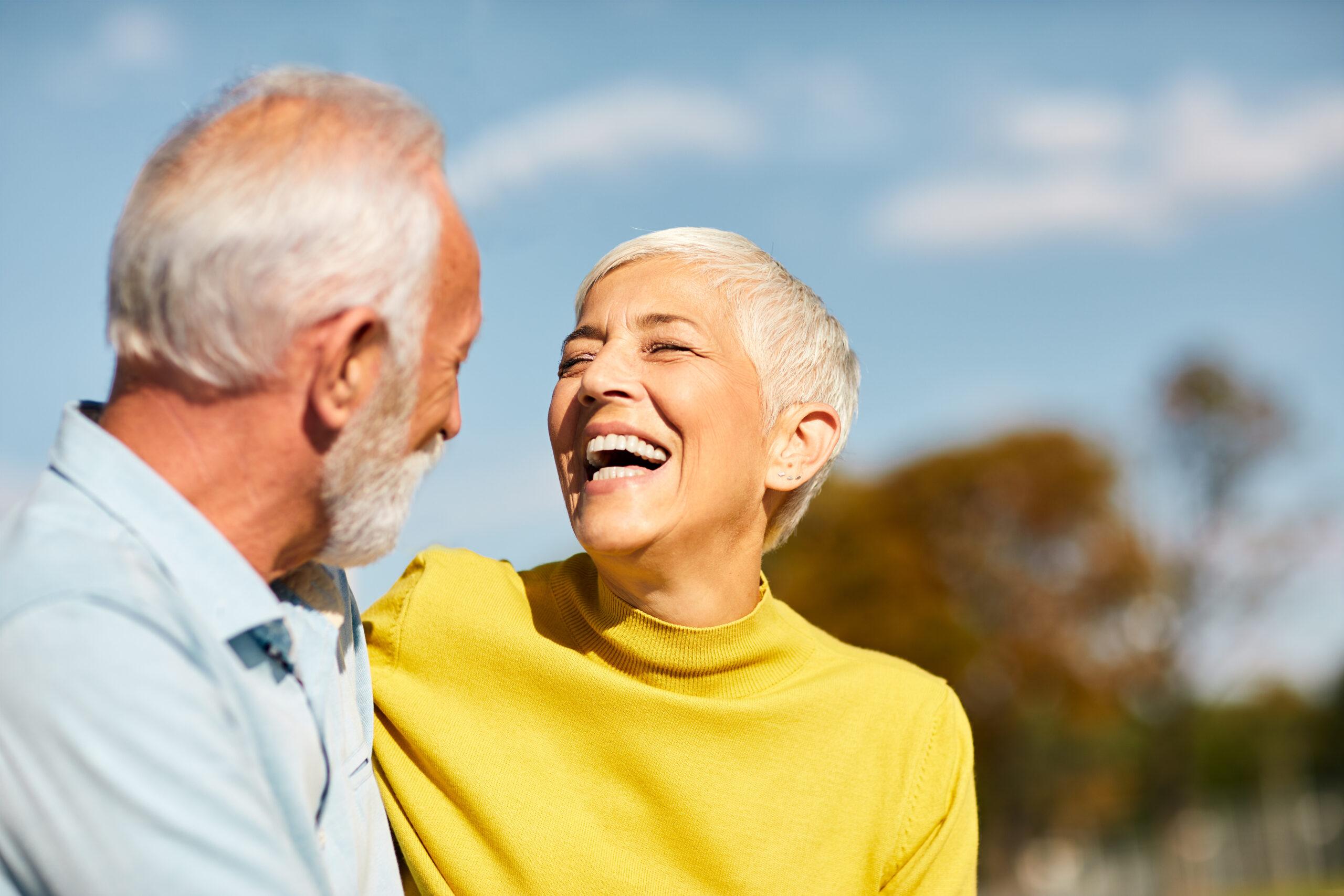 senior couple happy elderly love together