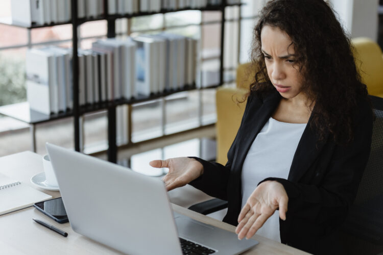 office worker having computer issues