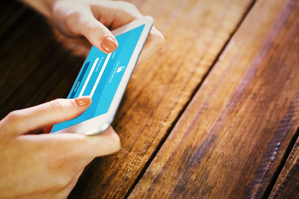 Woman hands using a smartphone.