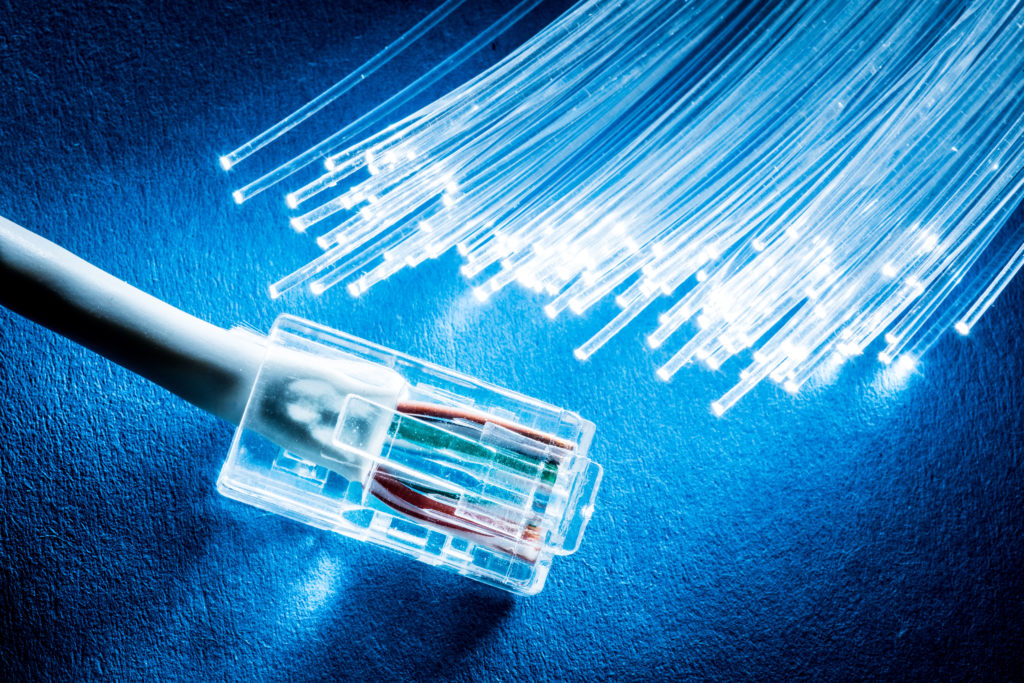 Network Optical Fibers Cable Lights