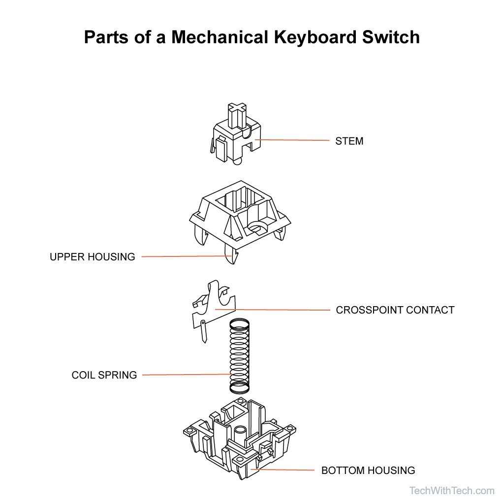 Parts of a mechanical keyboard switch