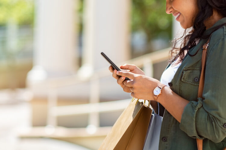 woman using phone outdoor