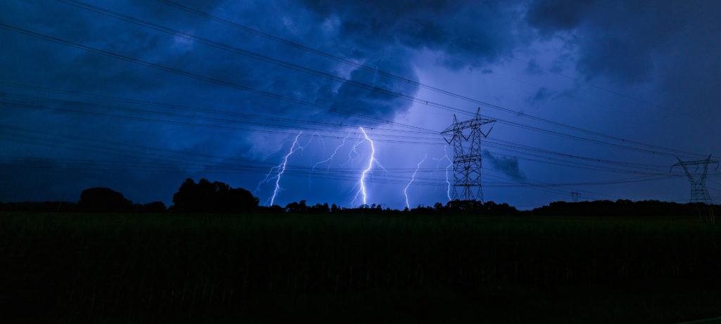 lightning and power lines