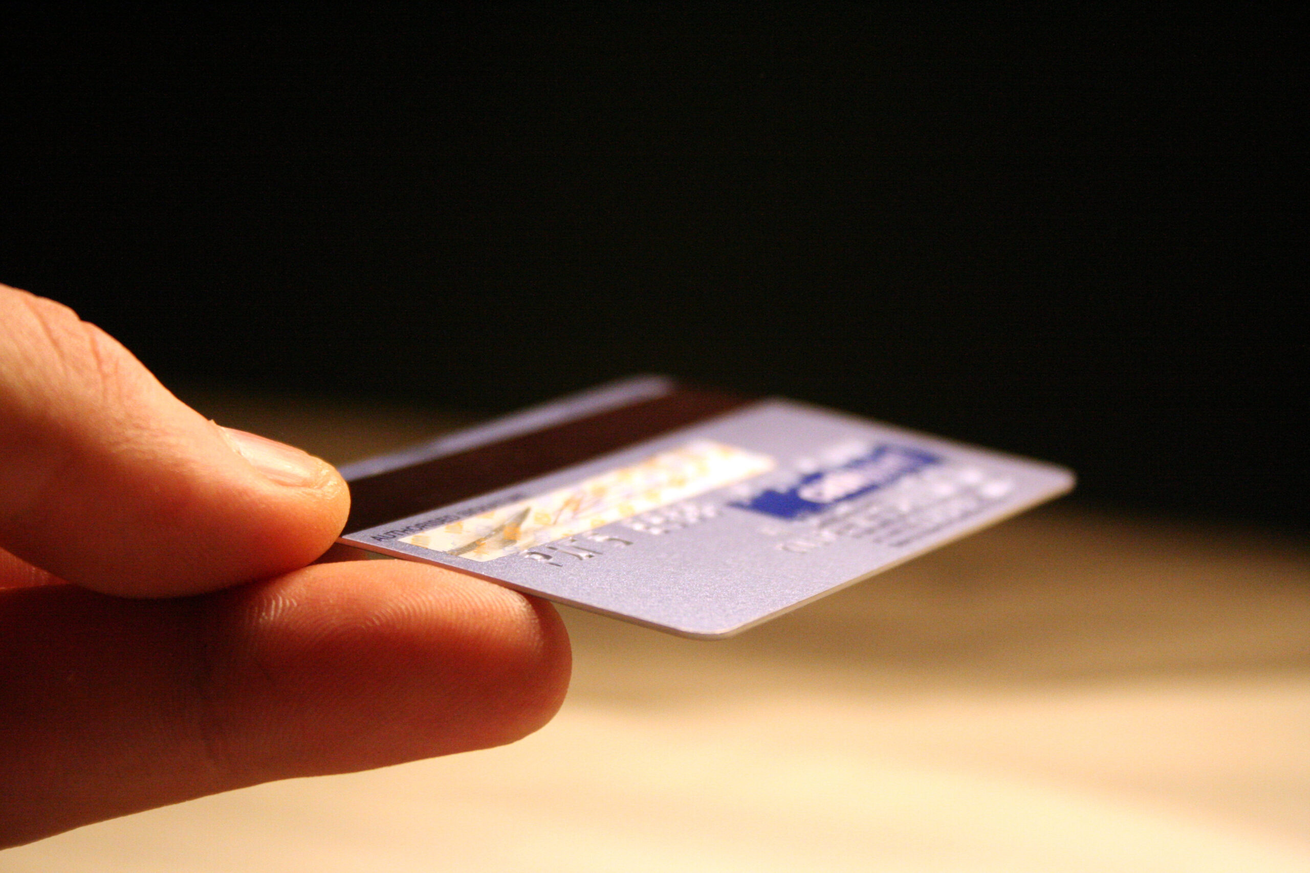 credit card in male hand