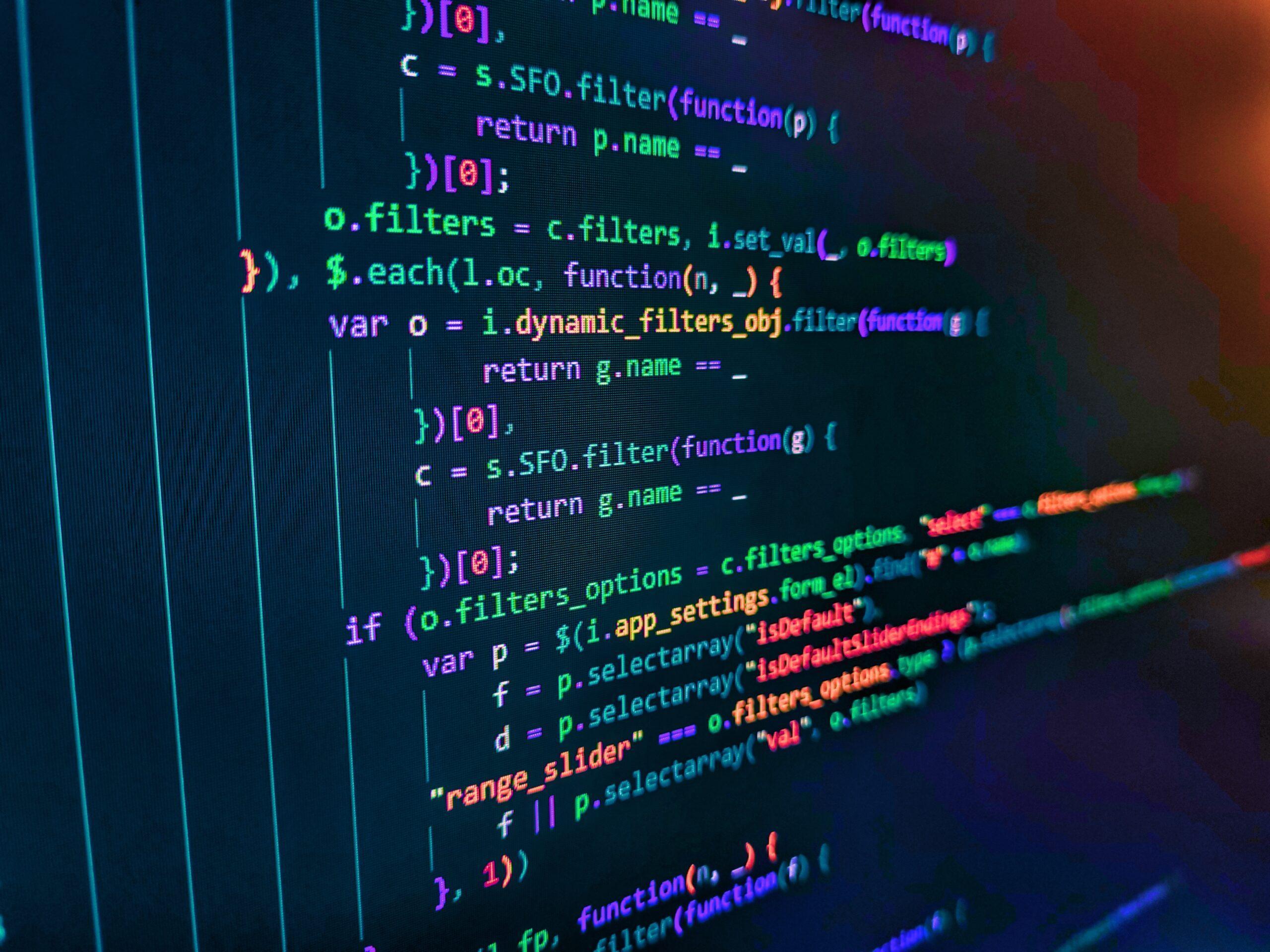 Developer software programming code. Modern application Source abstract algorithm concept. Developing programming binary code. HTML5 in editor for website development