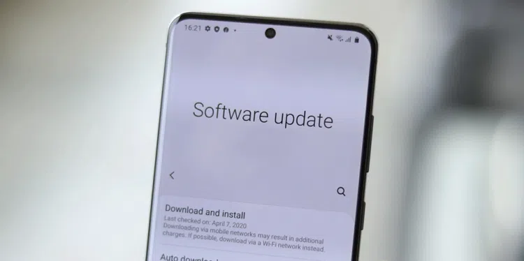 Android phone in need of system updates that will take up storage to download and install.