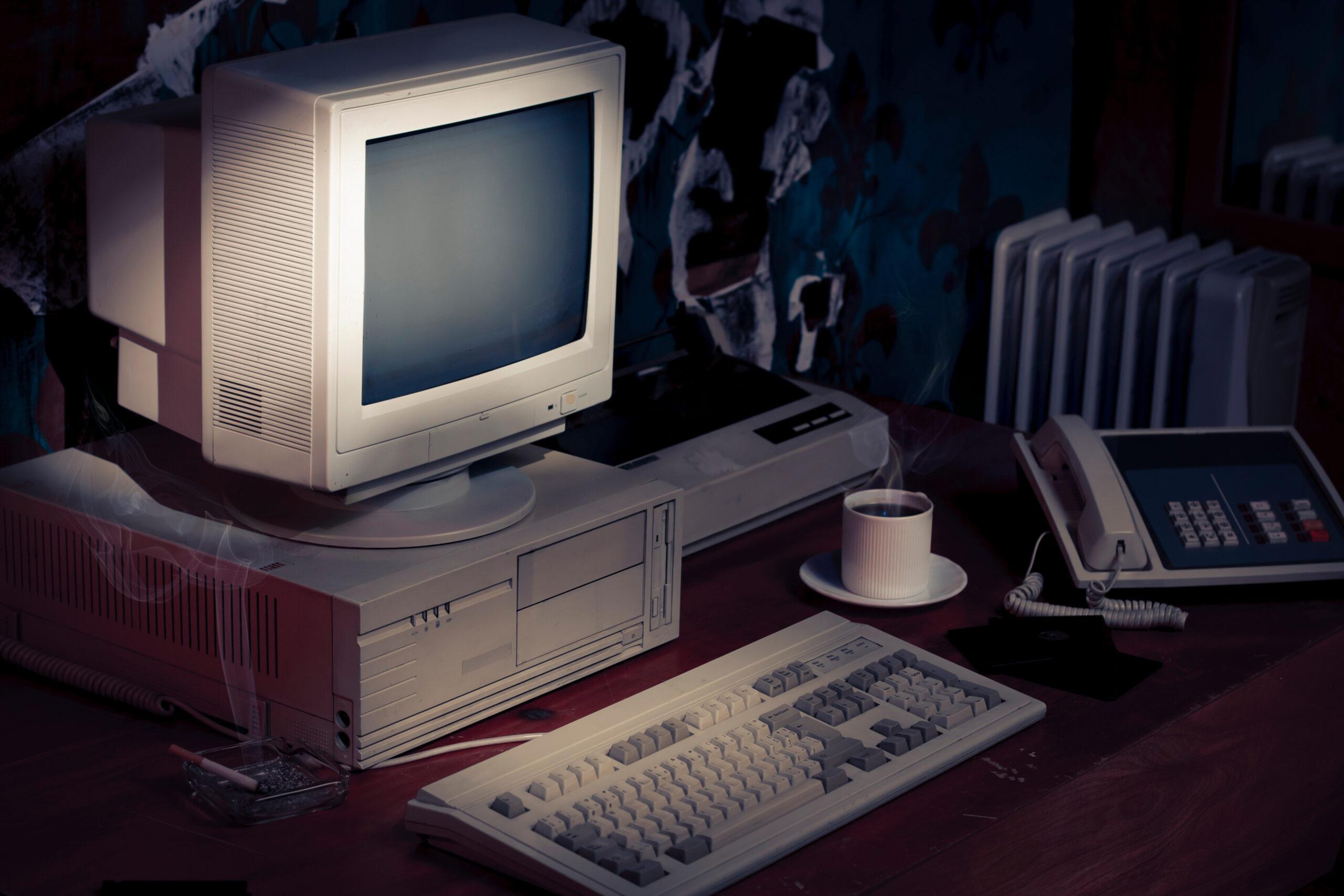 dramatic lighting image of an old, vintage workspace