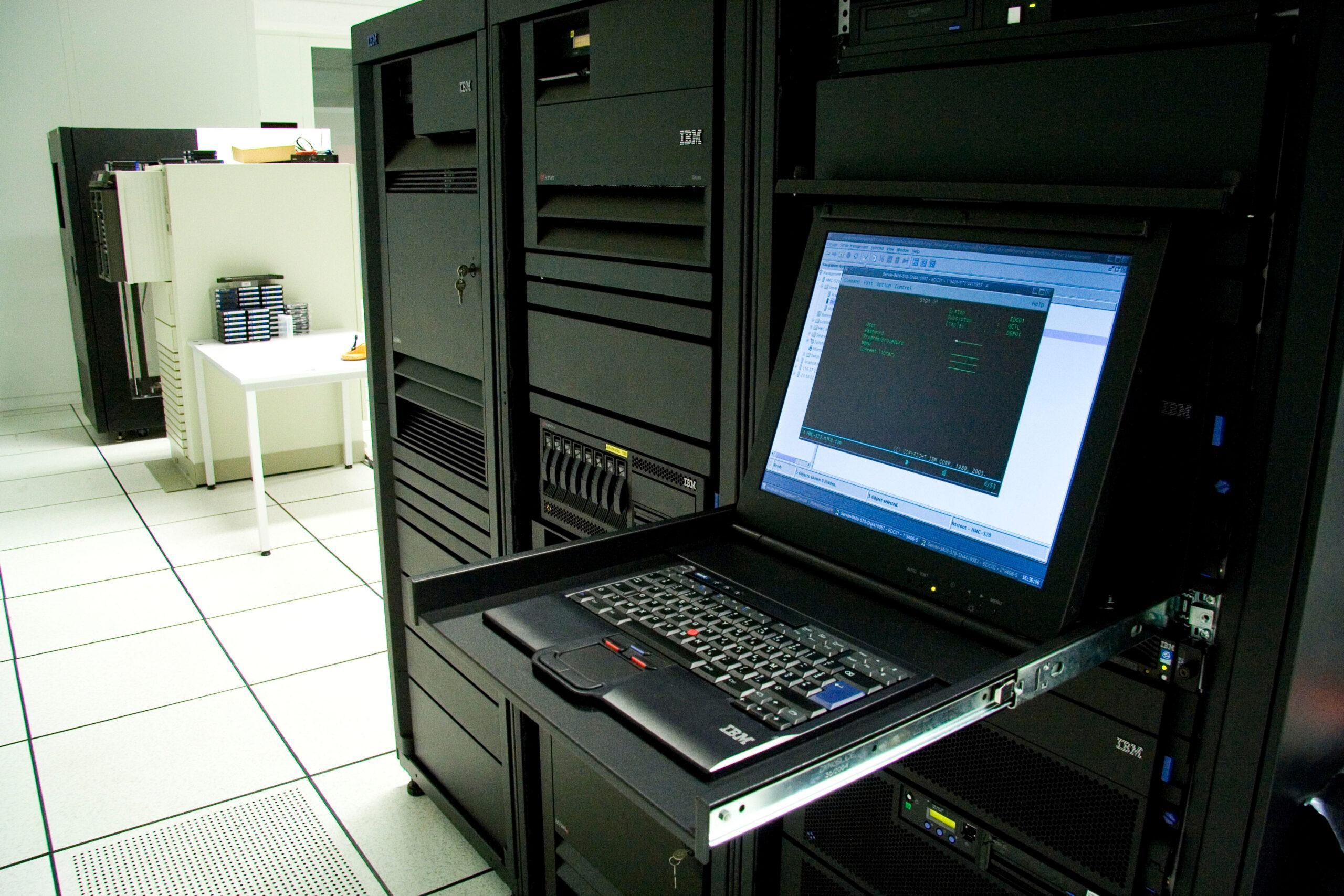 IBM AS400 mainframe with console