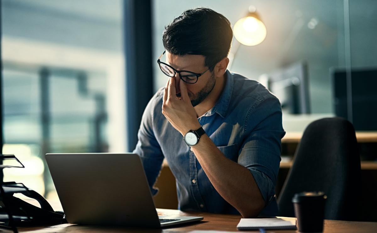 man experiencing burnout in career