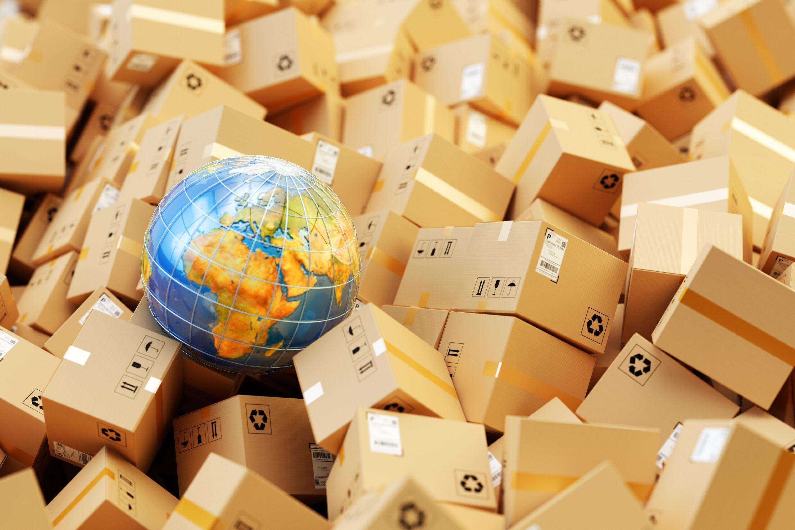 Distribution warehouse that ships packages worldwide