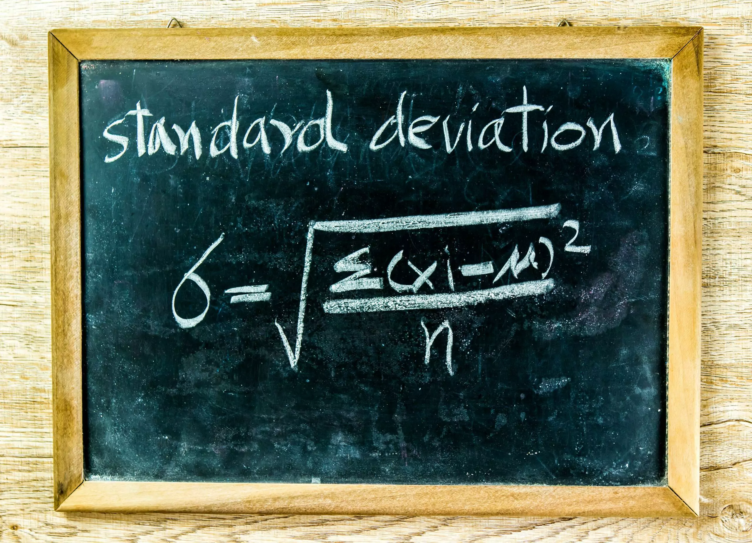 Standard deviation formula on black board
