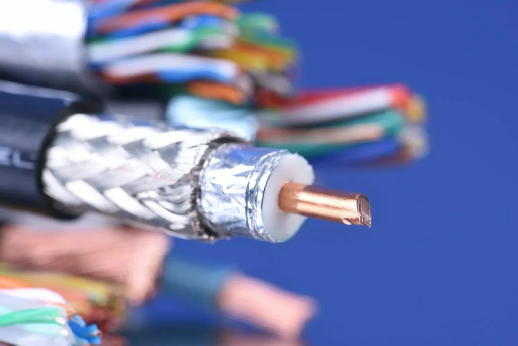Coaxial cable close-up.