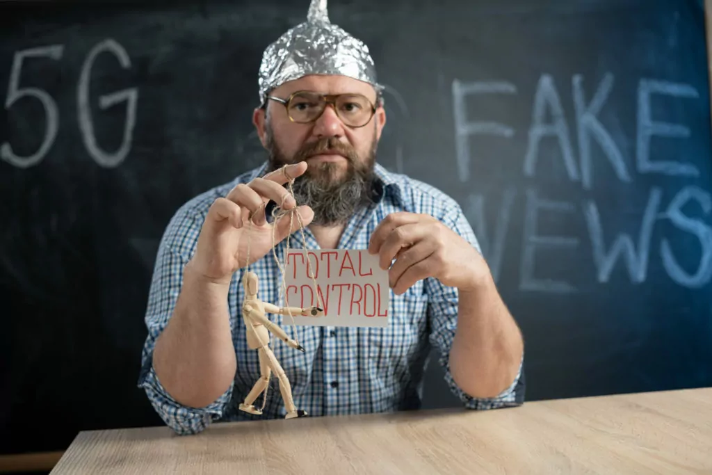 Conspiracy theorist in a foil hat.