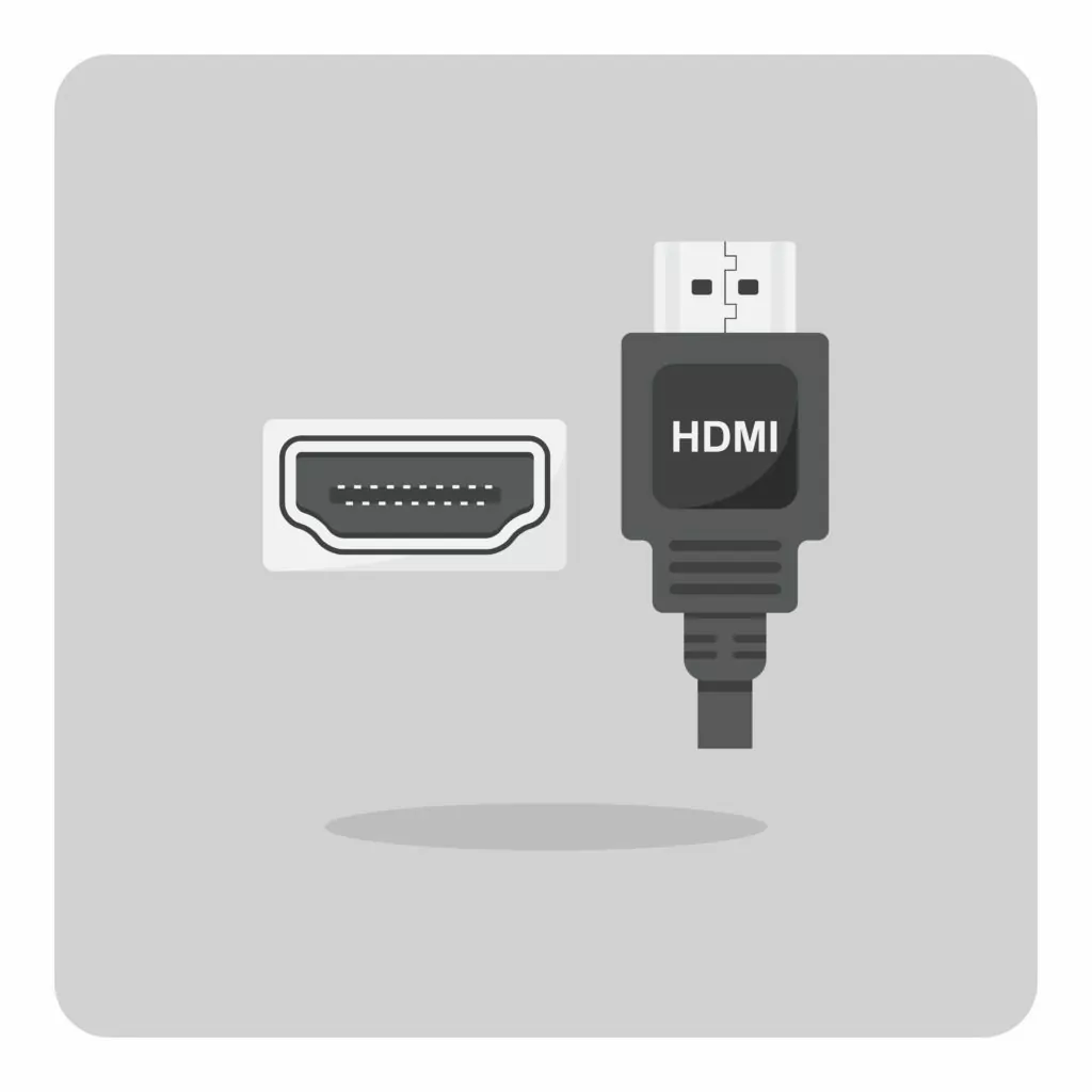 Vector of flat icon, HDMI connector on isolated background.